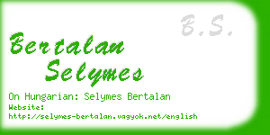 bertalan selymes business card